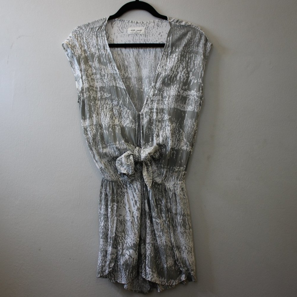 Sage and White Romper
